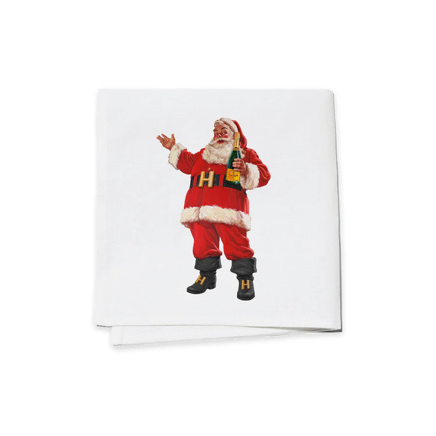 Boujee Santa reusable cocktail napkins, set of 4, for festive entertaining