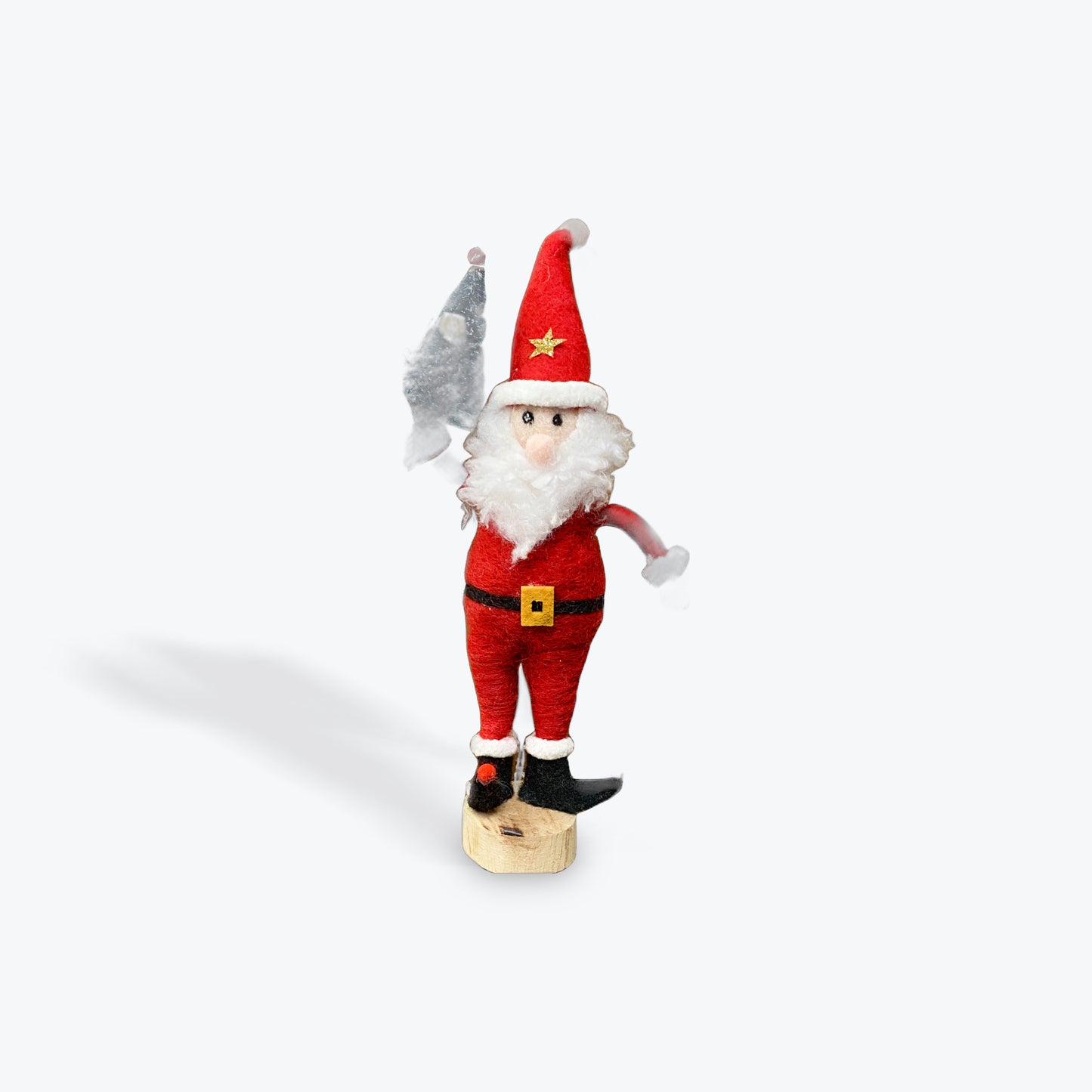 7.5” Wool Santa with tree